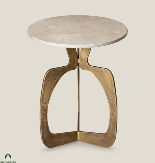 Case metal and marble side table