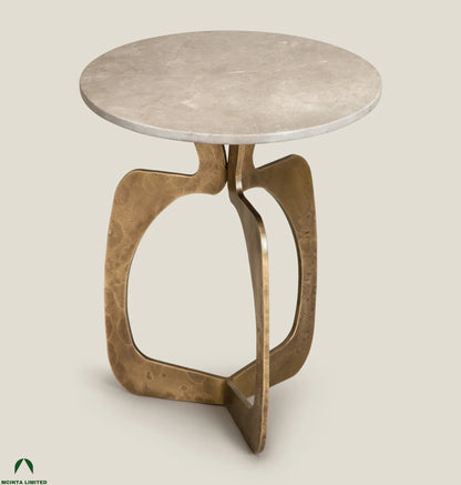 Case metal and marble side table